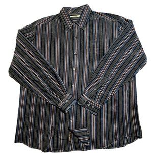 Tommy bahama striped button long sleeve shirt LARGE